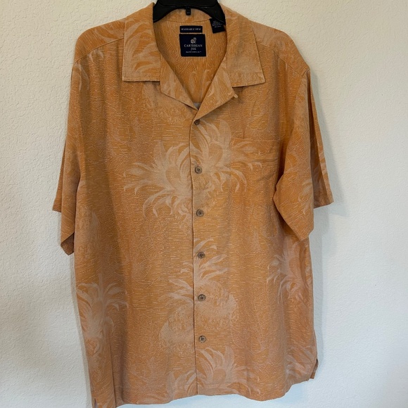 Men's Caribbean Joe‎ XL Button Down Shirt 100% Silk - Picture 1 of 6